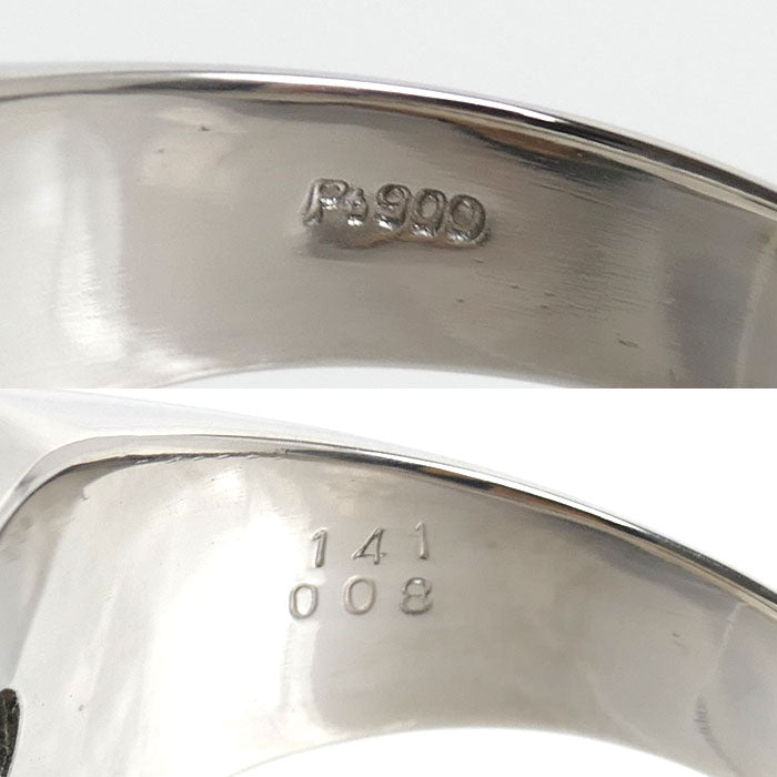 Pt900プラチナ リング・指輪 サファイア1.41ct ダイヤモンド0.08ct 22.5号 15.1g メンズ【中古】【美品】