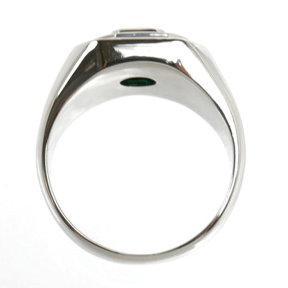Pt900プラチナ リング・指輪 エメラルド0.47ct ダイヤモンド0.08ct 18号 15.2g メンズ【中古】【美品】