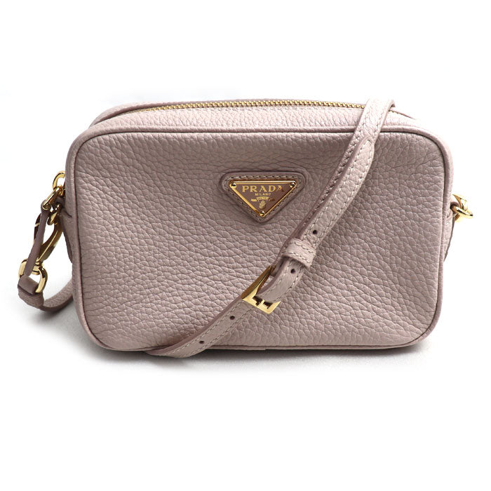 PRADA プラダ レザーミニバッグ ショルダーバッグ ピンクベージュ 1NF060 2DKV F0NZ2 ICチップ レディース【中古】【美品】