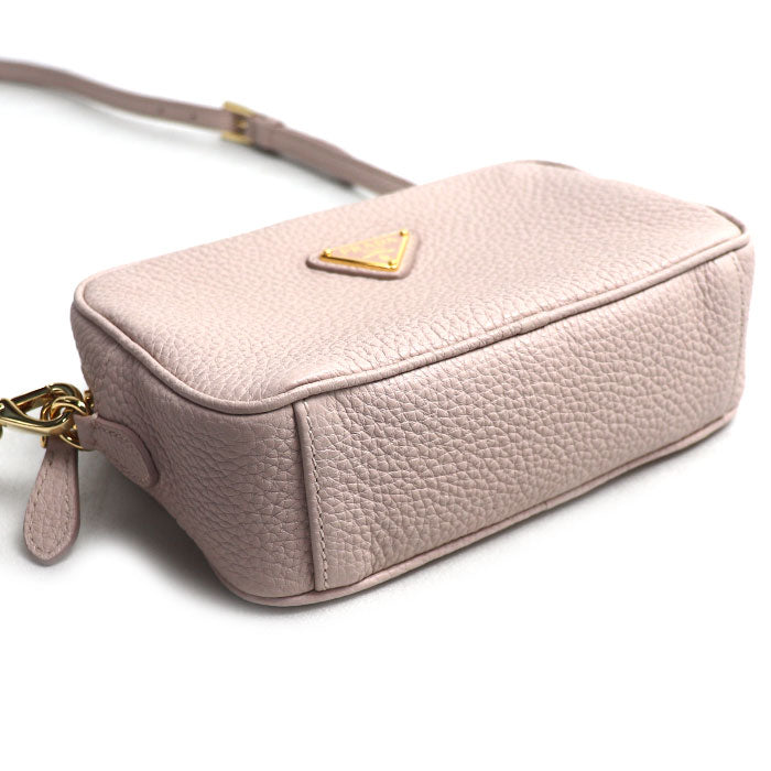 PRADA プラダ レザーミニバッグ ショルダーバッグ ピンクベージュ 1NF060 2DKV F0NZ2 ICチップ レディース【中古】【美品】