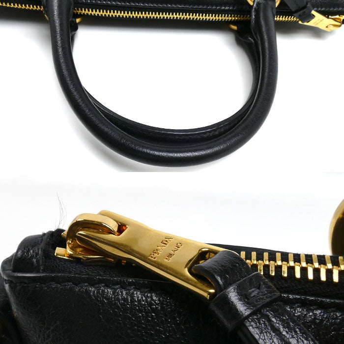 PRADA プラダ ヴィッテロダイノ 2Wayショルダーバッグ ブラック 1BA111 2EBJ F0002 IC レディース【中古】【美品】