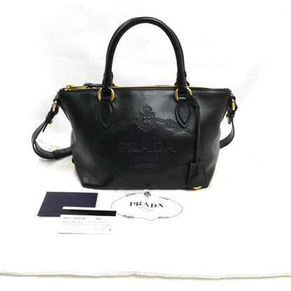 PRADA プラダ ヴィッテロダイノ 2Wayショルダーバッグ ブラック 1BA111 2EBJ F0002 IC レディース【中古】【美品】
