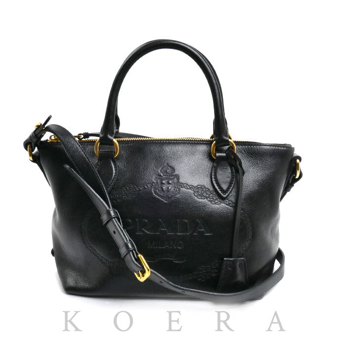 PRADA プラダ ヴィッテロダイノ 2Wayショルダーバッグ ブラック 1BA111 2EBJ F0002 IC レディース【中古】【美品】