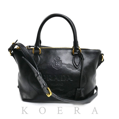 PRADA プラダ ヴィッテロダイノ 2Wayショルダーバッグ ブラック 1BA111 2EBJ F0002 IC レディース【中古】【美品】