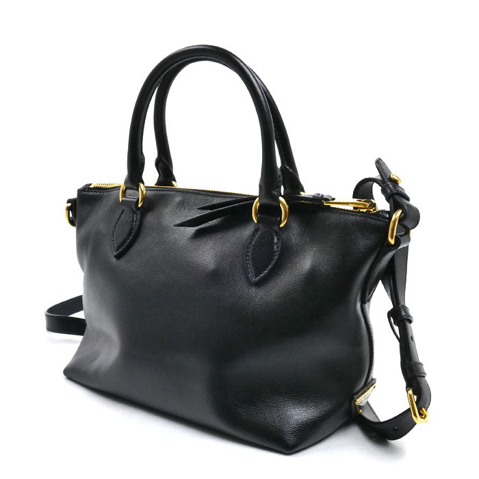PRADA プラダ ヴィッテロダイノ 2Wayショルダーバッグ ブラック 1BA111 2EBJ F0002 IC レディース【中古】【美品】