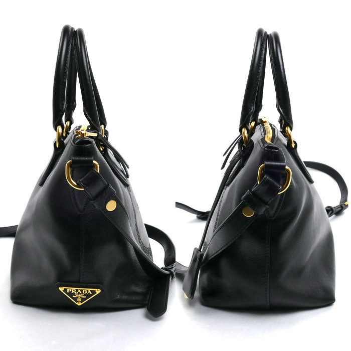 PRADA プラダ ヴィッテロダイノ 2Wayショルダーバッグ ブラック 1BA111 2EBJ F0002 IC レディース【中古】【美品】
