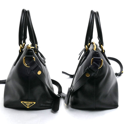 PRADA プラダ ヴィッテロダイノ 2Wayショルダーバッグ ブラック 1BA111 2EBJ F0002 IC レディース【中古】【美品】