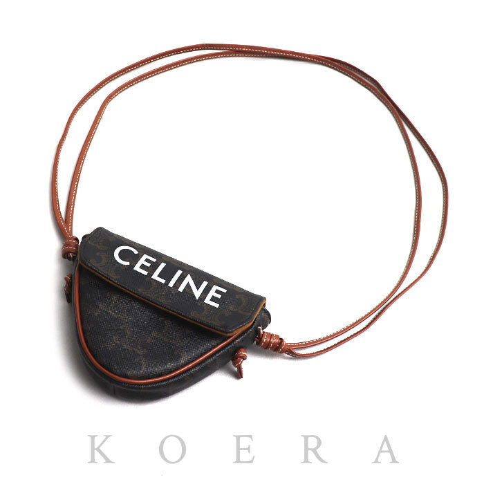 CELINE セリーヌ トリオンフ トライアングル ショルダーバッグ ブラウン/タン 10I192DM5 レディース【中古】
