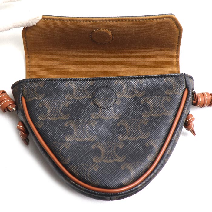 CELINE セリーヌ トリオンフ トライアングル ショルダーバッグ ブラウン/タン 10I192DM5 レディース【中古】