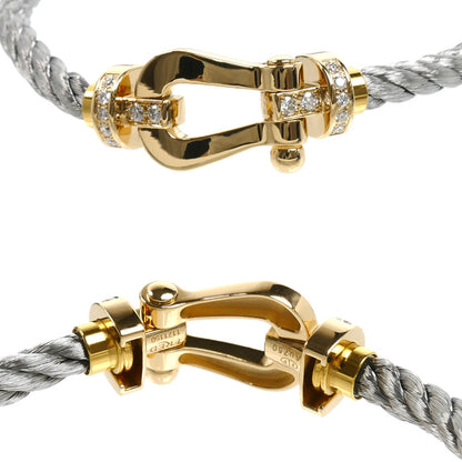 FRED フレッド K18YG イエローゴールド ステンレススチール フォース10 ラージ ハーフダイヤ ブレスレット 0B0028-6B0110 19.8g レディース【中古】【美品】