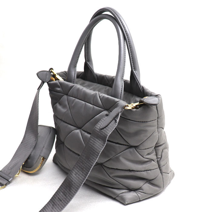 PRADA プラダ Re-Nylon パデット トート ショルダーバッグ グレー 1BG373_RDJN レディース【中古】