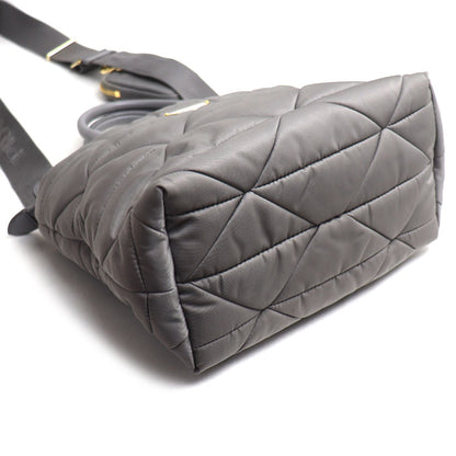 PRADA プラダ Re-Nylon パデット トート ショルダーバッグ グレー 1BG373_RDJN レディース【中古】