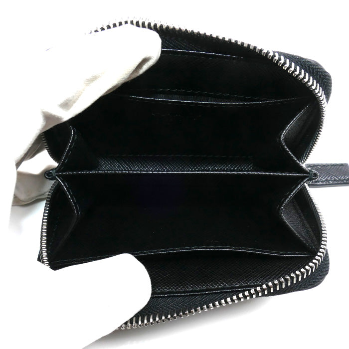 PRADA プラダ サフィアーノエンボス トライアングル コインケース ブラック 2MM003_2DIQ_F0002 IC ユニセックス【中古】【美品】