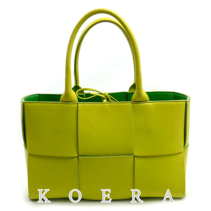 BOTTEGAVENETA ボッテガヴェネタ スモール アルコ トートバッグ アシッドキウイ グリーン 652867 IC レディース【中古】