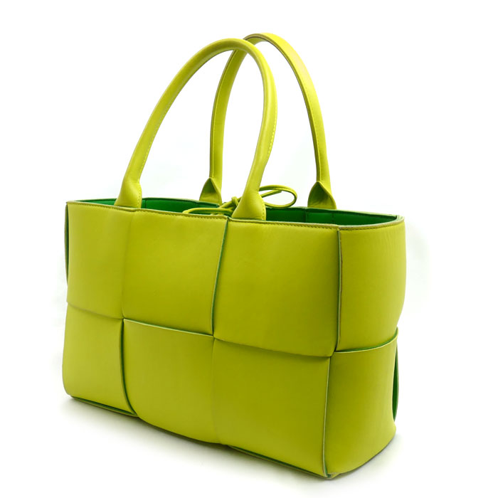 BOTTEGAVENETA ボッテガヴェネタ スモール アルコ トートバッグ アシッドキウイ グリーン 652867 IC レディース【中古】