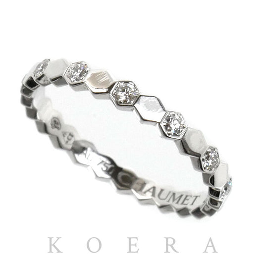 Chaumet ショーメ K18WG ホワイトゴールド ビーマイラブ ハニカム ハーフダイヤ リング・指輪 081890 ダイヤモンド 9号 49 1.6g レディース【中古】【美品】