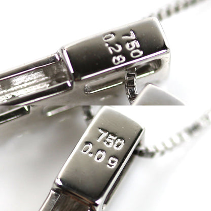 TASAKI タサキ K18WG ホワイトゴールド 2WAYバー ネックレス ダイヤモンド0.09ct/0.28ct 5.0g 40cm レディース【中古】【美品】