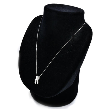 TASAKI タサキ K18WG ホワイトゴールド 2WAYバー ネックレス ダイヤモンド0.09ct/0.28ct 5.0g 40cm レディース【中古】【美品】