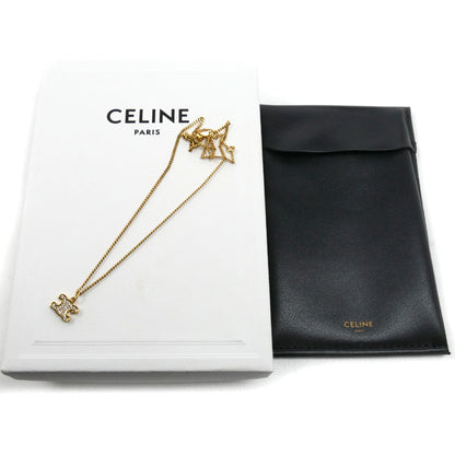 CELINE セリーヌ トリオンフ ラインストーン ネックレス ネックレス 460GB6BZI.35OR 38/40/42cm レディース【中古】