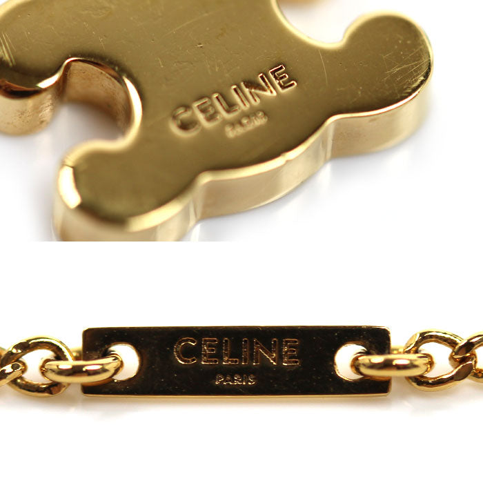 CELINE セリーヌ トリオンフ ラインストーン ネックレス ネックレス 460GB6BZI.35OR 38/40/42cm レディース【中古】