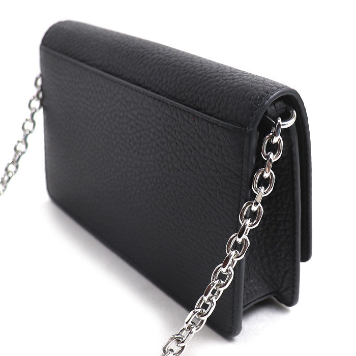 MAISON MARGIELA メゾンマルジェラ 4ステッチ チェーンウォレット ショルダーバッグ ブラック SA3UI0008 P4455 T8013 レディース【中古】【美品】