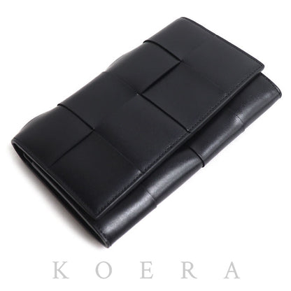BOTTEGAVENETA ボッテガヴェネタ マキシイントレ 長財布 ブラック 749463VBWD288803 メンズ【中古】【美品】