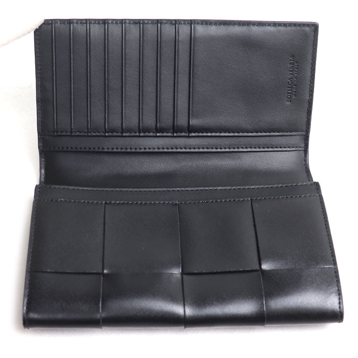 BOTTEGAVENETA ボッテガヴェネタ マキシイントレ 長財布 ブラック 749463VBWD288803 メンズ【中古】【美品】