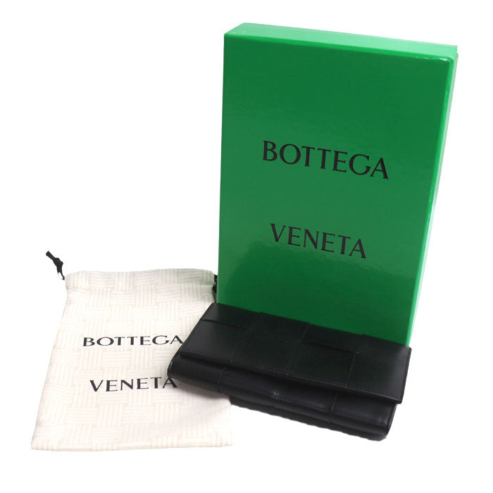 BOTTEGAVENETA ボッテガヴェネタ マキシイントレ 長財布 ブラック 749463VBWD288803 メンズ【中古】【美品】
