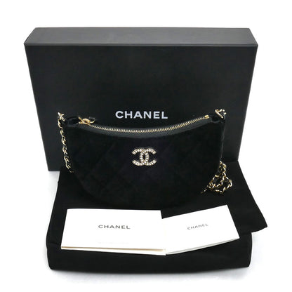 CHANEL シャネル マトラッセ ベロア ホーボー チェーンショルダー ショルダーバッグ ブラック 2024イヤーズギフト レディース【中古】【美品】