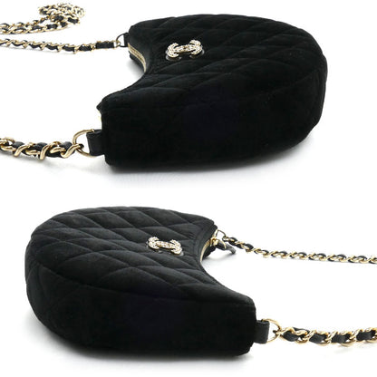 CHANEL シャネル マトラッセ ベロア ホーボー チェーンショルダー ショルダーバッグ ブラック 2024イヤーズギフト レディース【中古】【美品】