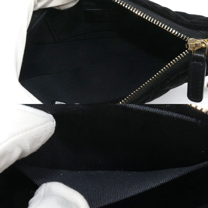 CHANEL シャネル マトラッセ ベロア ホーボー チェーンショルダー ショルダーバッグ ブラック 2024イヤーズギフト レディース【中古】【美品】