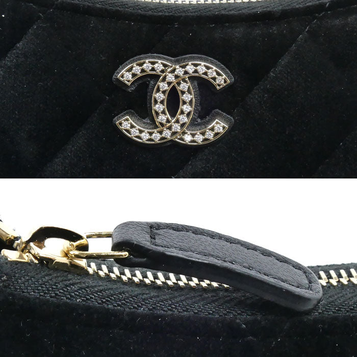 CHANEL シャネル マトラッセ ベロア ホーボー チェーンショルダー ショルダーバッグ ブラック 2024イヤーズギフト レディース【中古】【美品】