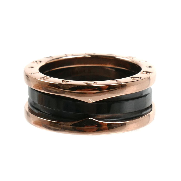BVLGARI ブルガリ K18PG ピンクゴールド セラミック B-ZERO1 ビーゼロワン 2バンド リング・指輪 347037 11.5号 52 7.9g レディース【中古】【美品】