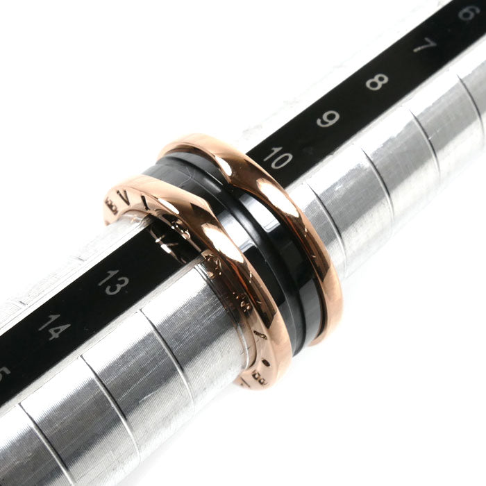 BVLGARI ブルガリ K18PG ピンクゴールド セラミック B-ZERO1 ビーゼロワン 2バンド リング・指輪 347037 11.5号 52 7.9g レディース【中古】【美品】
