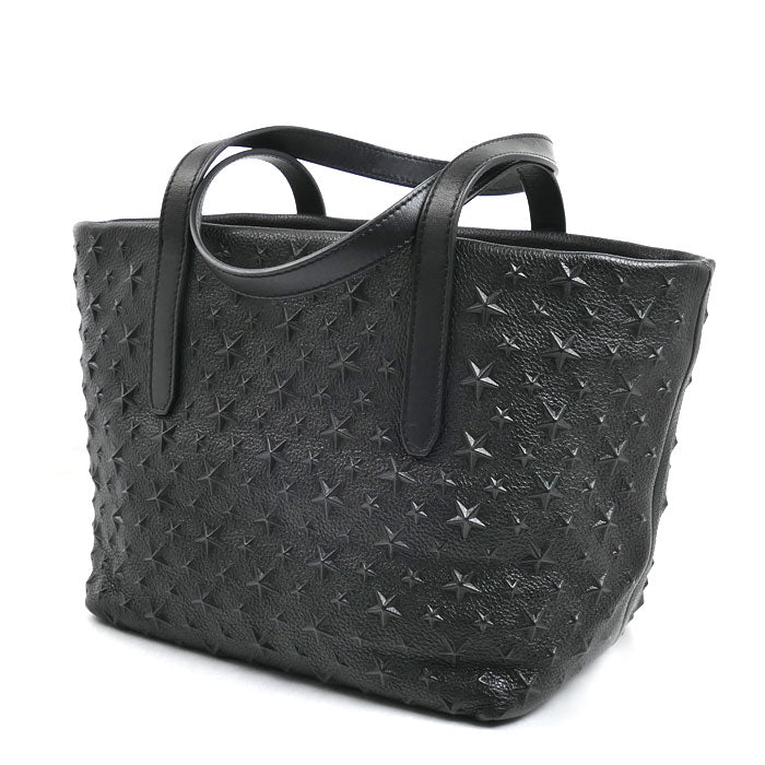 JIMMY CHOO ジミーチュウ ソフィア スモール スターエンボス トートバッグ ブラック レディース【中古】【美品】