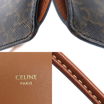CELINE セリーヌ トリオンフ フラップ付きモバイルポーチ ショルダーバッグ タン 10G332CQD.04LU レディース【中古】