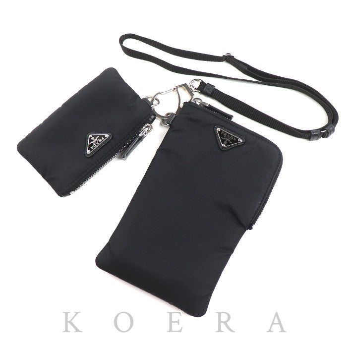 PRADA プラダ Re-Nylon ネックストラップ付 フォンケース ショルダーバッグ ブラック 2TT091 2DMI F0002 IC レディース【中古】