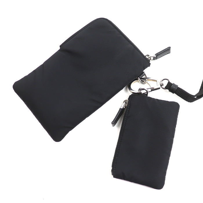 PRADA プラダ Re-Nylon ネックストラップ付 フォンケース ショルダーバッグ ブラック 2TT091 2DMI F0002 IC レディース【中古】