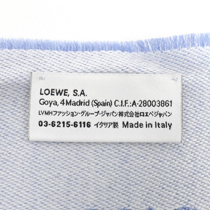 LOEWE ロエベ アナグラム総柄 ストール ライトブルー レディース【中古】【美品】