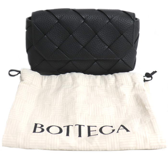 BOTTEGAVENETA ボッテガヴェネタ マキシイントレチャート ディアゴ ボディバッグ ブラック 805773V4FV18803 IC ベルトバッグ メンズ【中古】【美品】