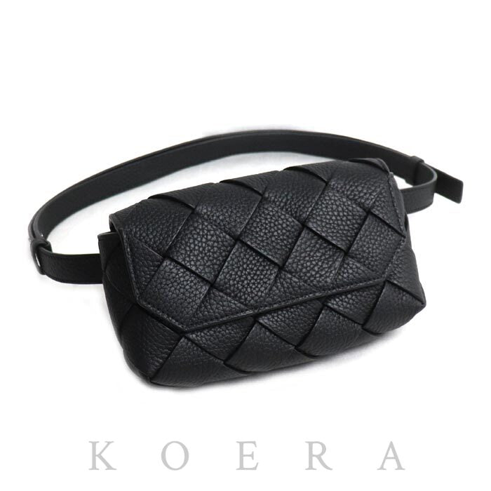 BOTTEGAVENETA ボッテガヴェネタ マキシイントレチャート ディアゴ ボディバッグ ブラック 805773V4FV18803 IC ベルトバッグ メンズ【中古】【美品】