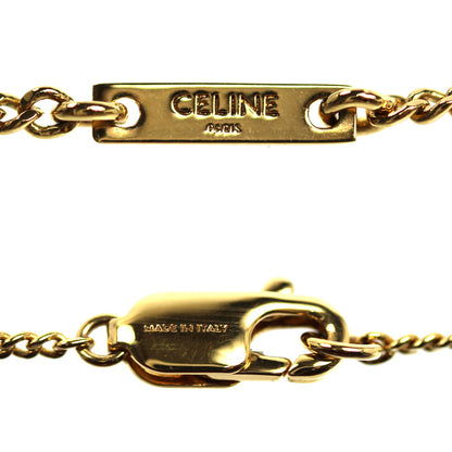 CELINE セリーヌ 真鍮 クリスタル トリオンフ ラインストーン ネックレス 460GB6BZI.35OR 38/40/42cm レディース【中古】