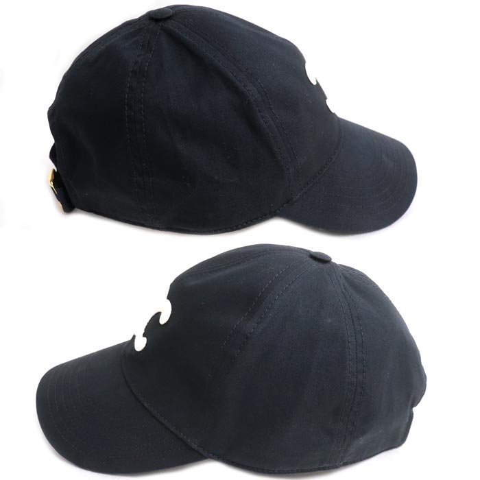 CELINE セリーヌ トリオンフ キャップ ベースボール ブラック 2AUT6969P.38NO M ユニセックス【中古】