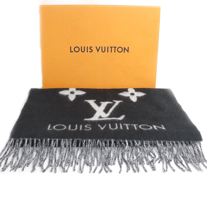 LOUIS VUITTON ルイ・ヴィトン エシャルプ レイキャビック マフラー ノワール M71040 LP1129 レディース【中古】【美品】