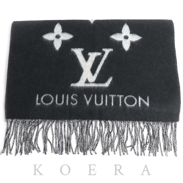 LOUIS VUITTON ルイ・ヴィトン エシャルプ レイキャビック マフラー ノワール M71040 LP1129 レディース【中古】【美品】
