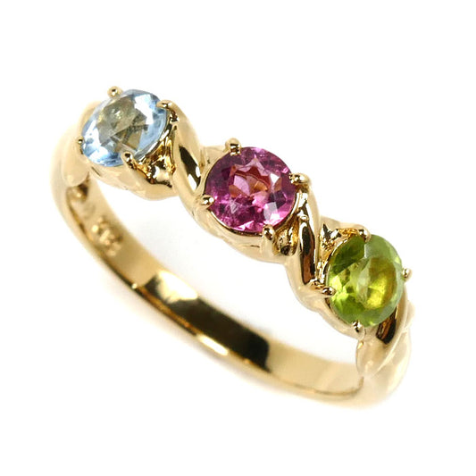 TASAKI タサキ K18YG イエローゴールド マルチストーン リング・指輪 10号 3.3g レディース【中古】【美品】