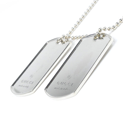 GUCCI グッチ シルバー925 ダブル ドッグタグ ネックレス 50.6g 60cm メンズ【中古】