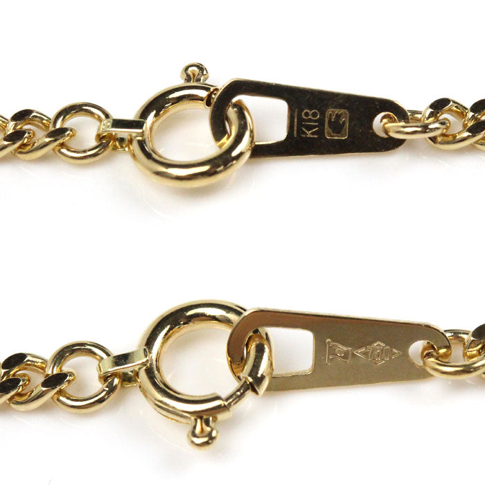 K18YG イエローゴールド ネックレス 喜平2面カット 15.1g 60cm メンズ【中古】
