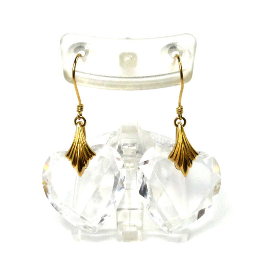 K18YG イエローゴールド クリスタル ハート ピアス 5.7g レディース【中古】