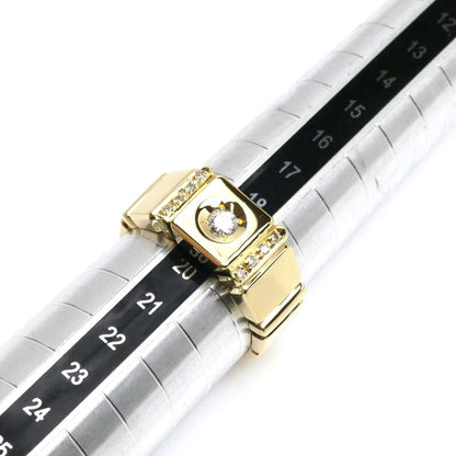 K18YG イエローゴールド ダイヤ リング・指輪 ダイヤモンド0.15ct/0.08ct 19号 9.7g メンズ【中古】【美品】